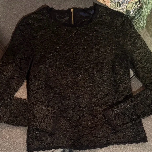 RACHEL Roy Black Lace blouse with Gold Accents!! WORN ONCE! Size S - Picture 6 of 12